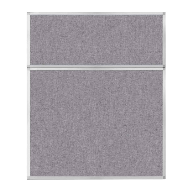 Hush Panel Configurable Cubicle Partition 5' x 6' Cloud Gray Fabric